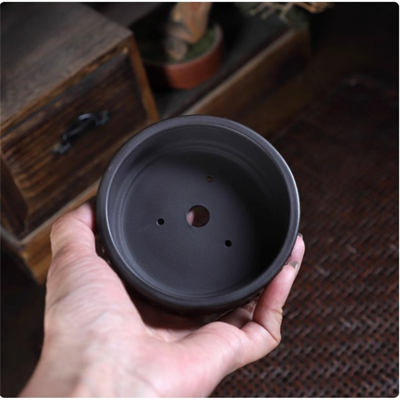 Ceramic Round Bonsai Pot, Drum - Bonsai Garden With Sand recension och pris