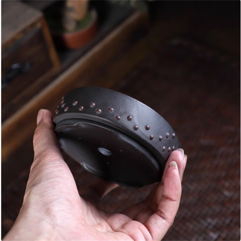 Ceramic Round Bonsai Pot, Drum - Bonsai Garden With Sand recension och pris