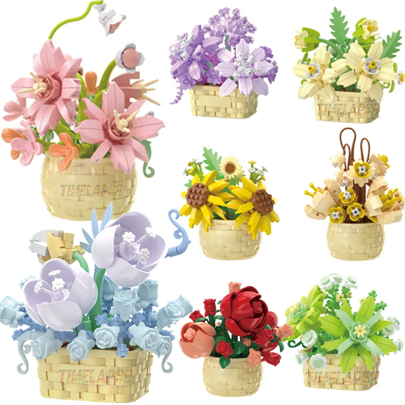 DIY MOC Potted Rose Sunflower  - Bonsai Garden Lego recension och pris