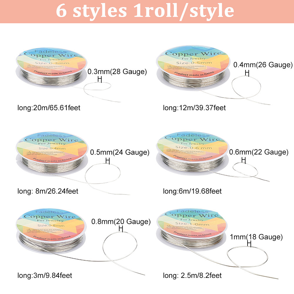 6 Rolls 6 Size Copper Jewelry  - Copper Wire Roll recension och pris