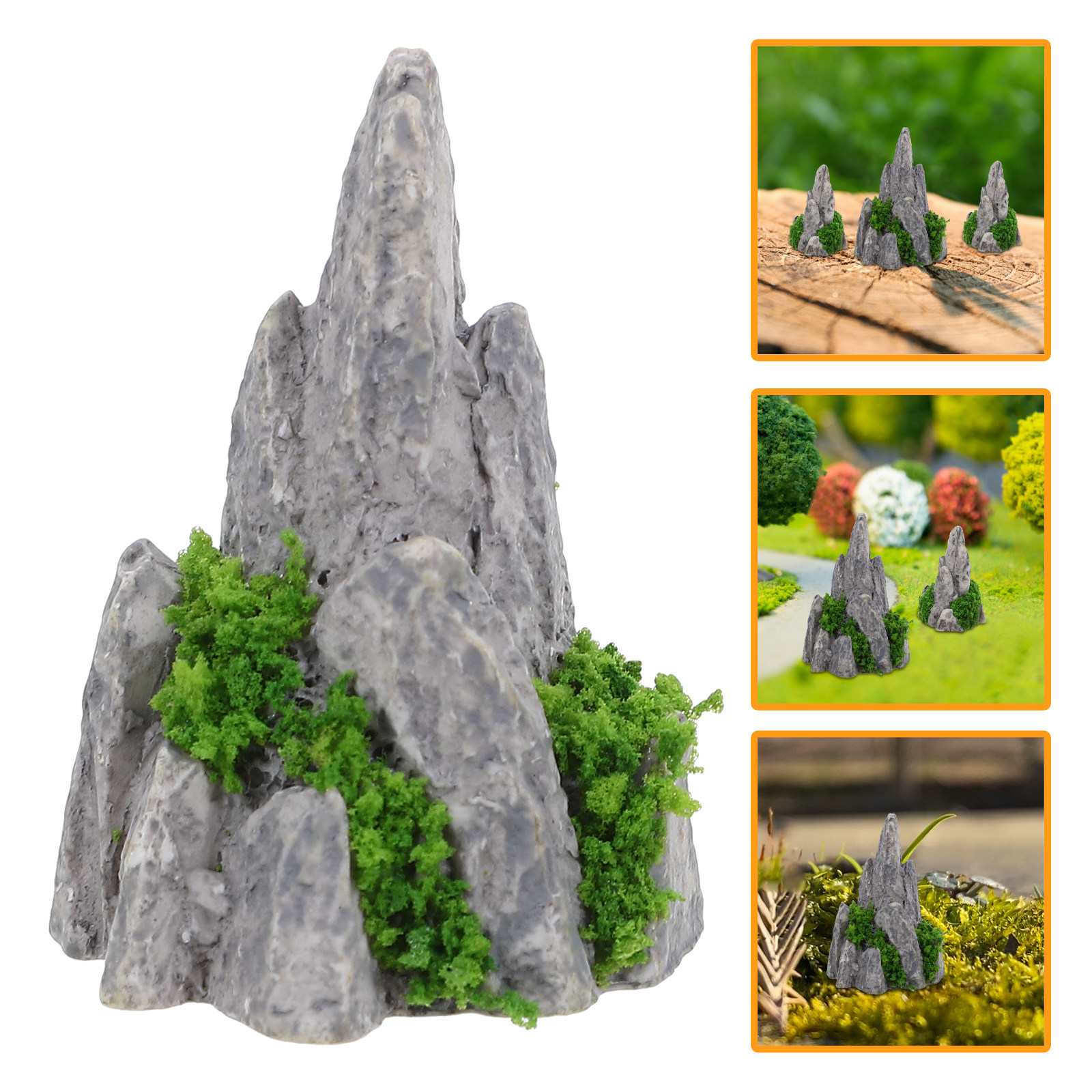 8Pcs Miniature Resin Rockery D - Bonsai Garden With Sand recension och pris