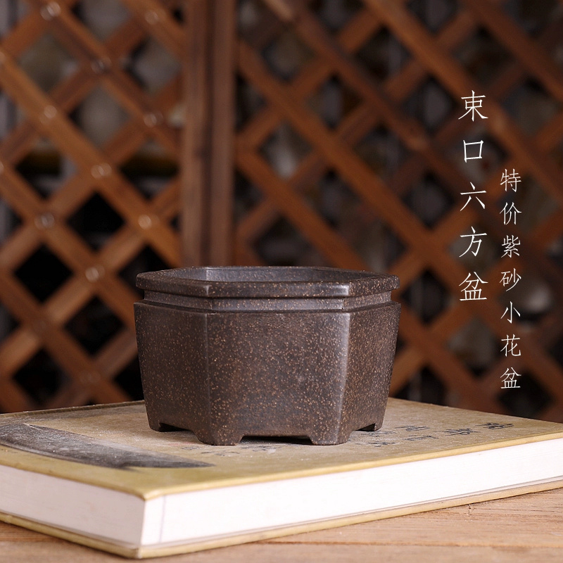Hexagon Bonsai Pot, Purple San - Bonsai Garden With Sand recension och pris